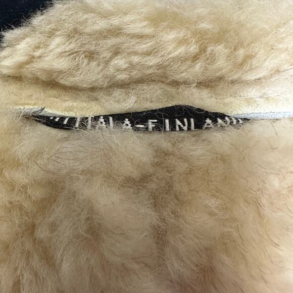 Vintage Men's Friitala Finland Genuine Suede Shearling Coat sz 54=L - Picture 15 of 16